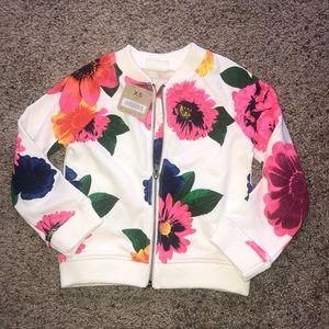 NWT Toddler Girls Crazy 8 floral zip up jacket!
